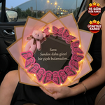 Sana Senden Daha Güzel Bir Çiçek Bulamadım Pembe Aynalı Buket