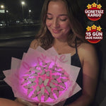 Led Işıklı Pembe Love Kelebek Buketi | Romantik Hediye